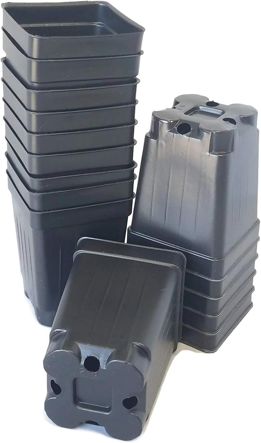 100-2.5 inch Square DEEP Black Plastic Nursery pots seedlings Plants Landmark