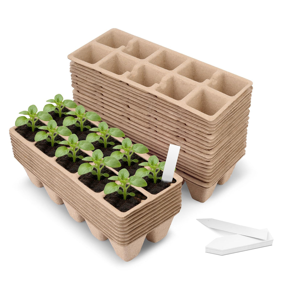 300 Cells Peat Pots, Seed Starter Trays Planting Trays for Seedlings