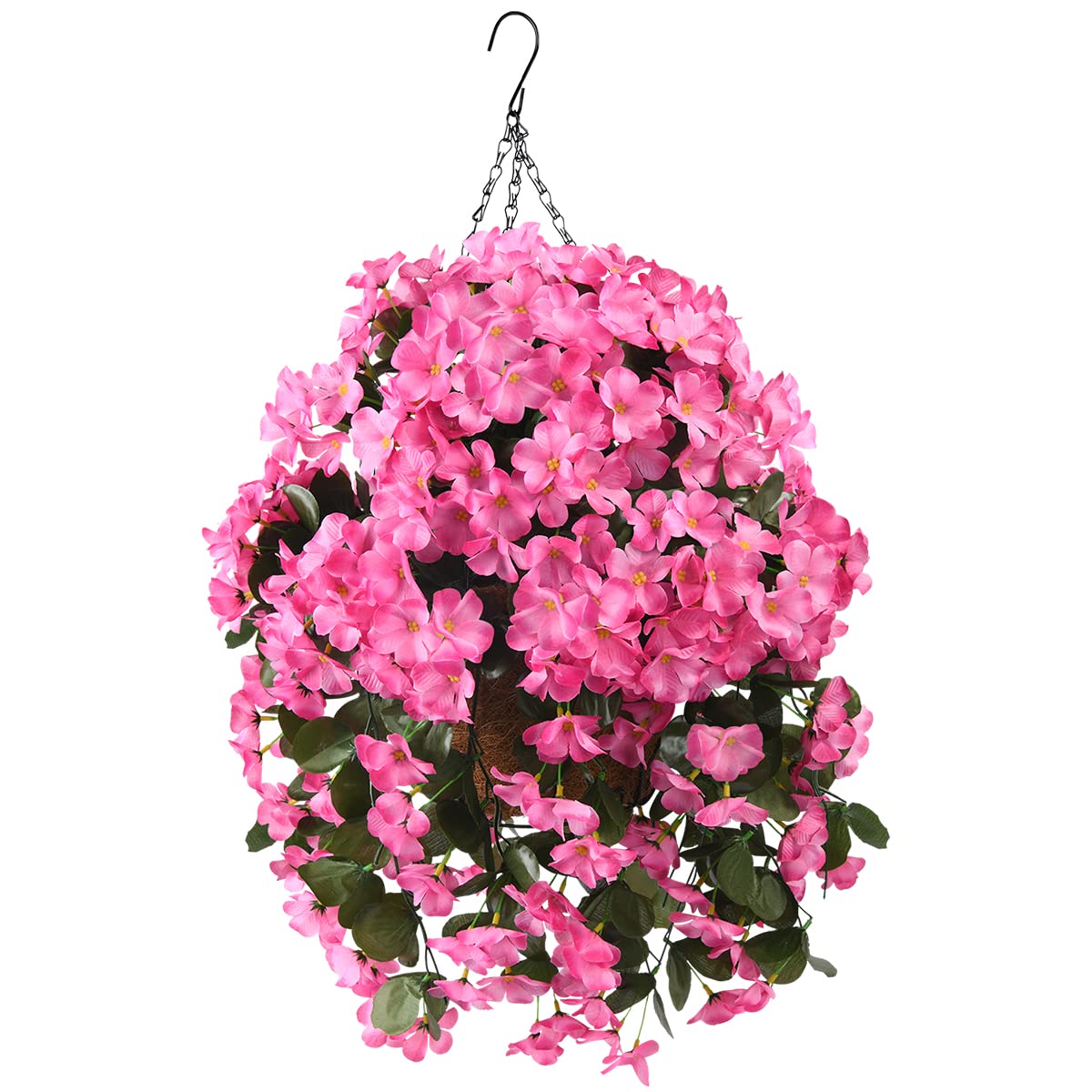 INQCMY Fake Flowers with Hanging Basket Realistic Artificial Begonias