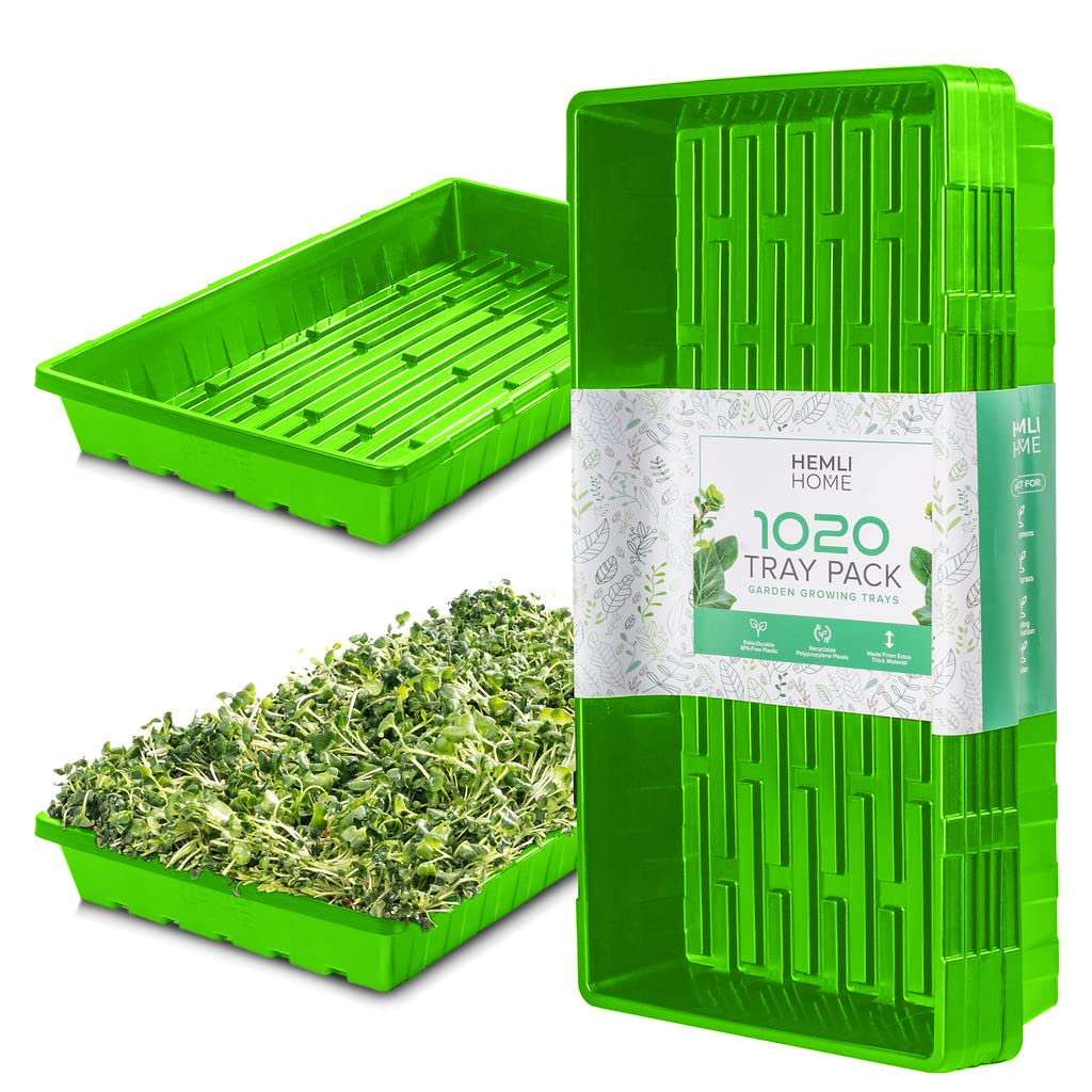 1020 Seed Starting Trays, Plant Tray, Microgreens Growing Trays, Plastic Seed Trays, Reusable Seedling Tray, 5-Pack Growing Trays, Germination Tray, Planting Tray, Plant Tray For Seedlings