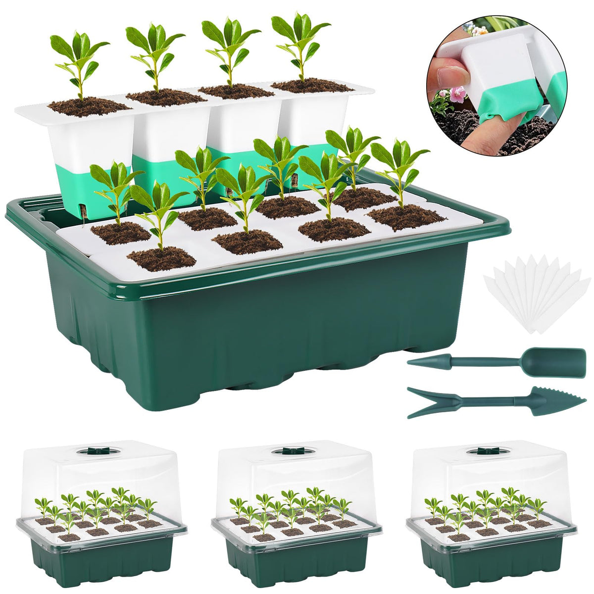 Sondiko Seed Starter Tray with Soft Silicone Cells, 80-Cell Starter Kit