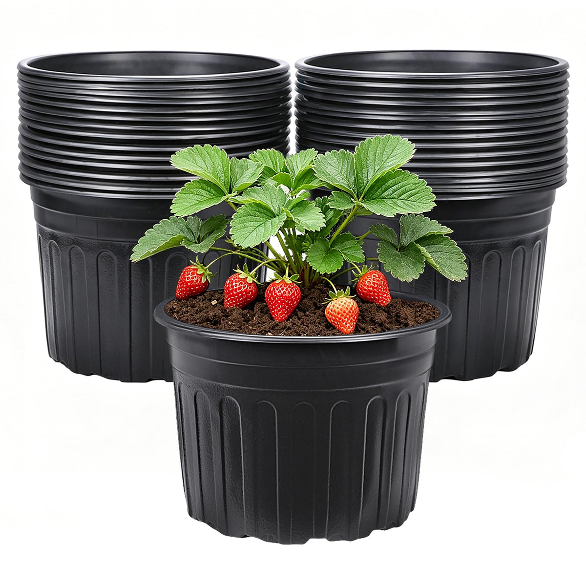 JERIA 50-Pack 1 Gallon Flexible Plant Nursery Pots,Thickened Soft Plastic Seedling Pots,Seed Starting Pot Flower Plant Container for Succulents,Seedlings