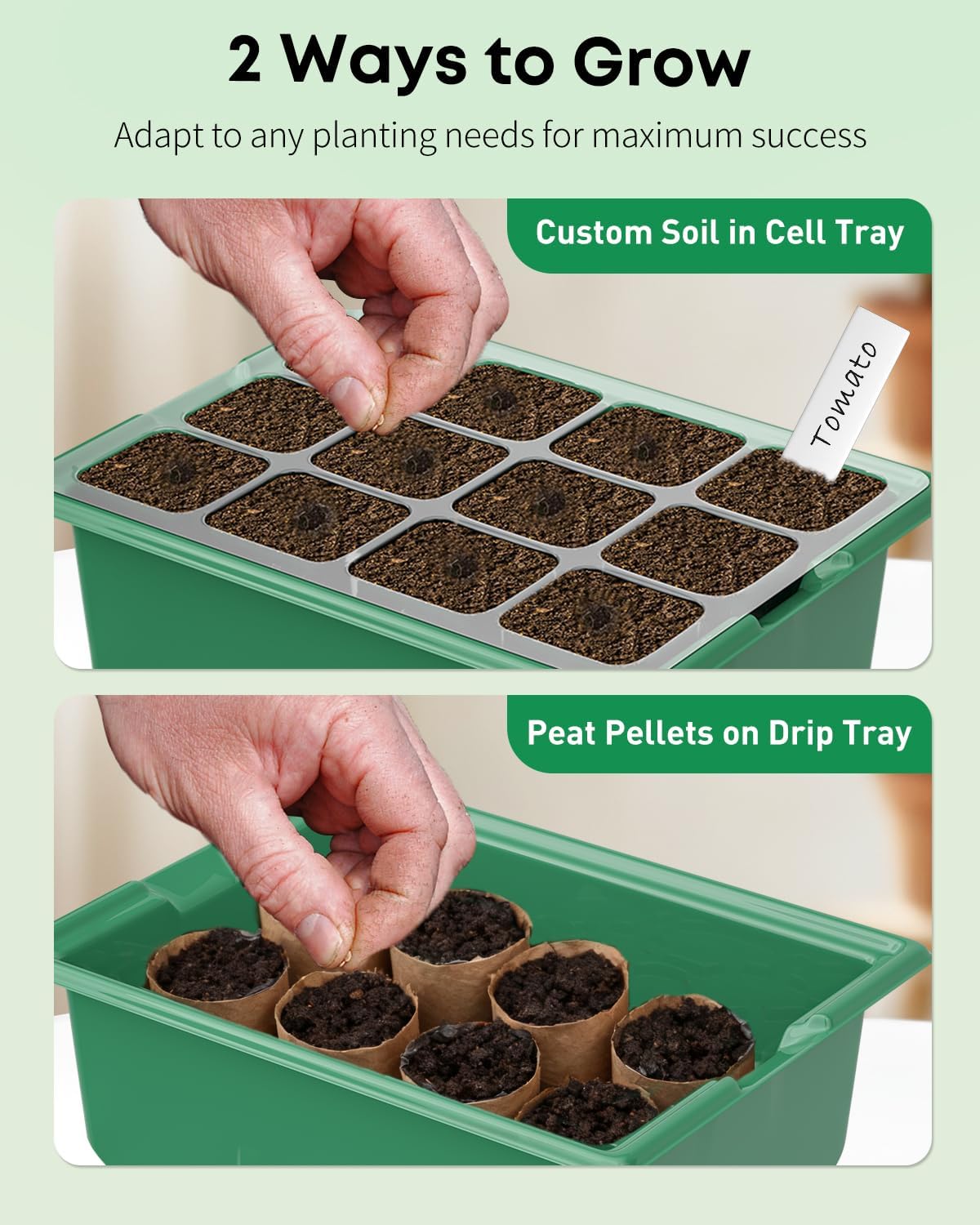 Pawfly 10 Pack Seed Starter Kit, 120 Cells, Seed Starter Trays