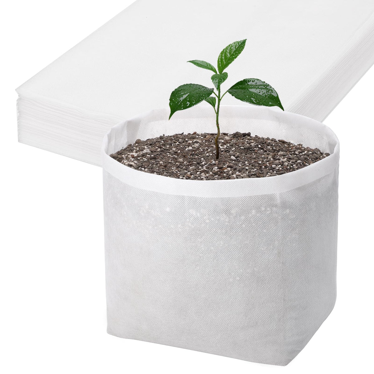 100pcs Nursery Bags for Plants - 7.87x13.77 inches Breathable Plant Grow Bags, Fabric Grow Seedling Pots for Vegetable, Fruit, Flower