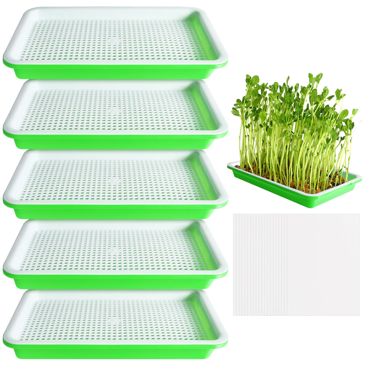 10 Pack Seed Sprouter Tray, Wheatgrass Tray Sprouter Microgreen Growing Kit