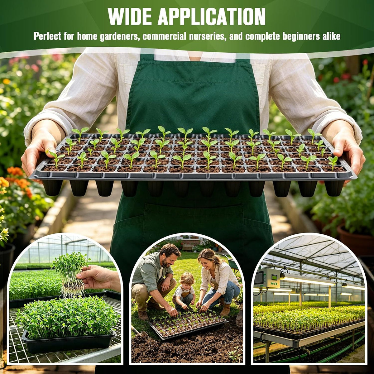 20 Pack Seed Starter Trays Heavy Duty Plastic Seedling Trays kit