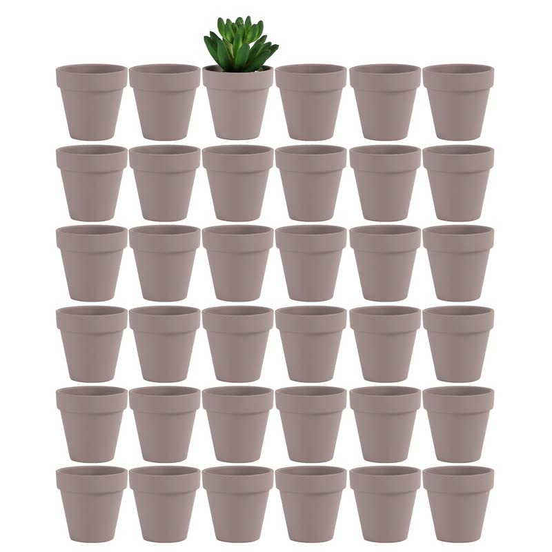 Yishang 2.5 inch Terracotta Pots with Drainage Holes,Small Mini Clay Ceramic Pottery Planter,Cactus Flower Terra Cotta Pots,Succulents Nursery Pots for Indoor/Outdoor Plants,Crafts,Wedding-36 Pack