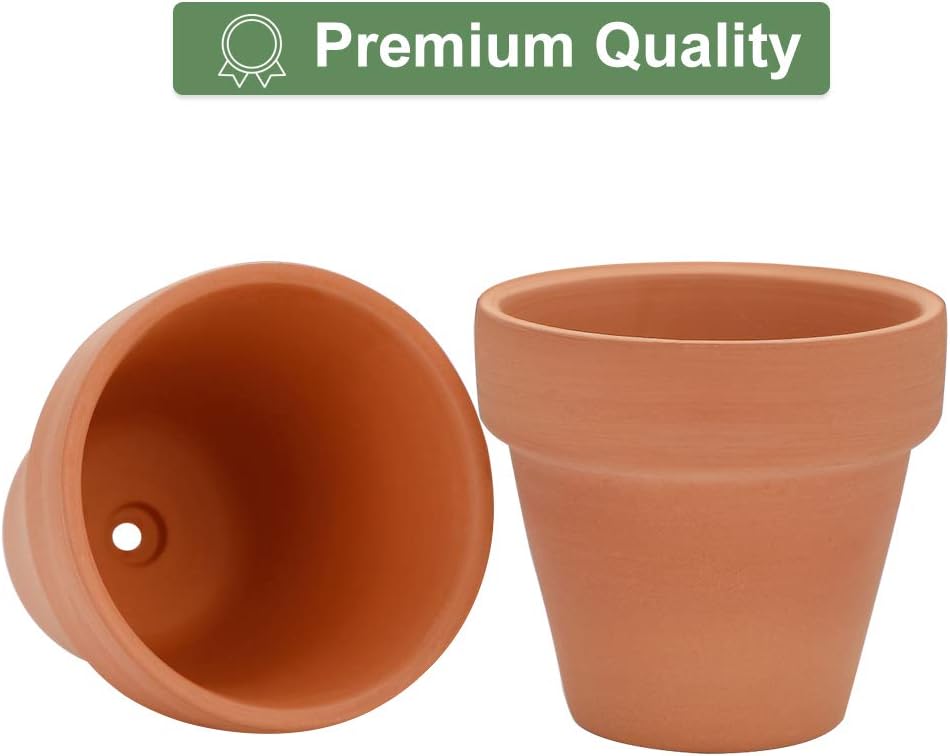 32pcs Small Mini 2" Terracotta Pot Clay Ceramic Pottery Planter, Cactus Flower Nursery Terra Cotta Pots, with Drainage Hole, for Indoor/Outdoor Succulent Plants, Crafts, Wedding Favor