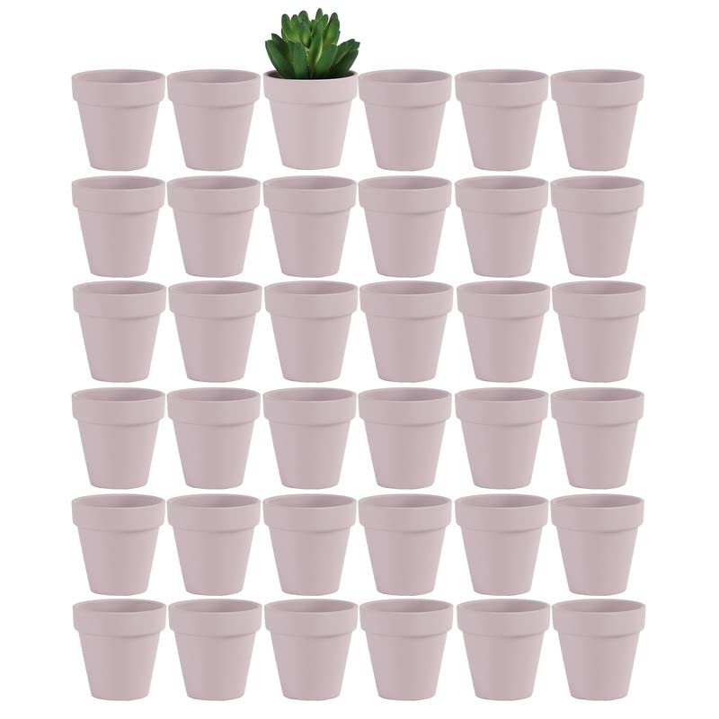 Yishang 2.5 inch Terracotta Pots with Drainage Holes,Small Mini Clay Ceramic Pottery Planter,Cactus Flower Terra Cotta Pots,Succulents Nursery Pots for Indoor/Outdoor Plants,Crafts,Wedding-36 Pack