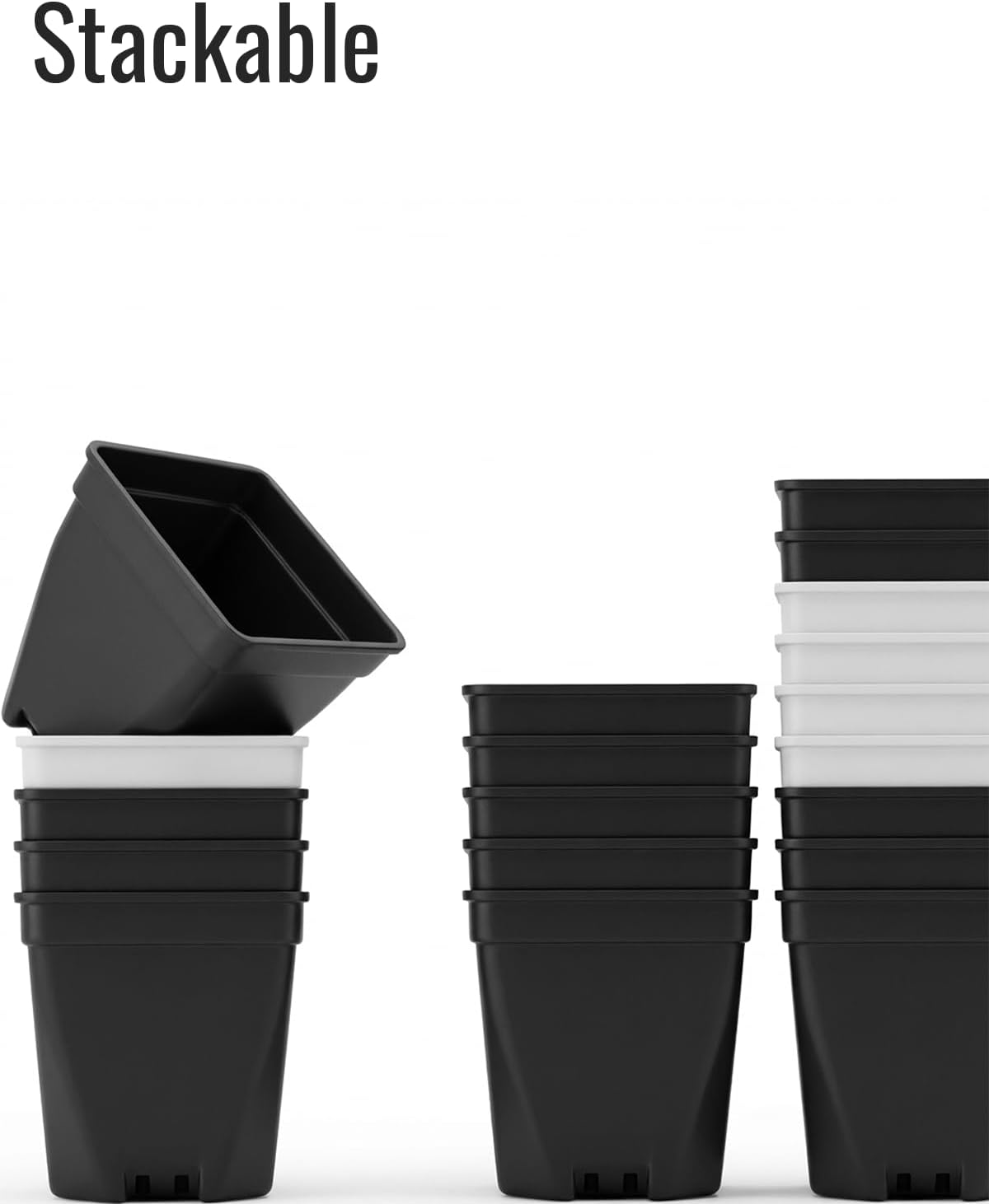 1.5-Inch Nursery Pots, Thick-Walled PP Plastic, for Home, Office & Garden, Seed Starting & Propagation (48, White)