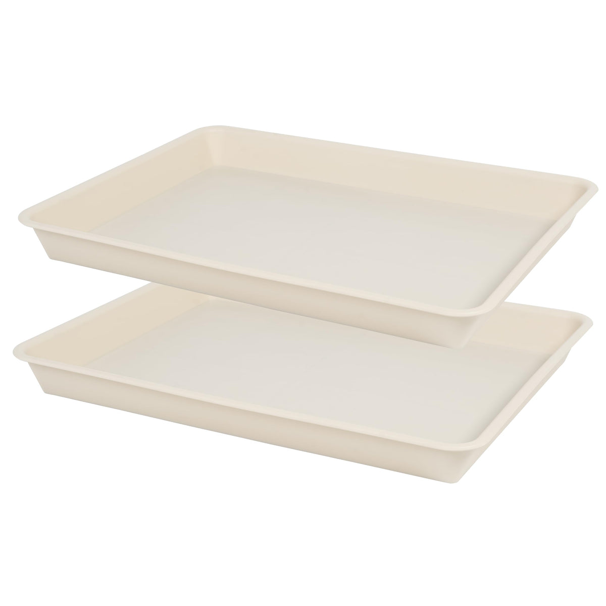 VUWEZ Plant Growing Trays 2 Pack, Plant Tray, 14.5"x11", Heavy Sturdy Plastic Plants Saucer, Seedling Starter Trays, Seed Starter Growing Tray (Black)