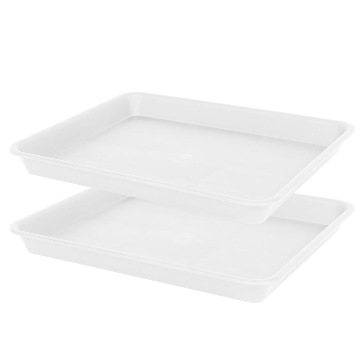 VUWEZ Plant Growing Trays 2 Pack, Plant Tray, 14.5"x11", Heavy Sturdy Plastic Plants Saucer, Seedling Starter Trays, Seed Starter Growing Tray (Black)