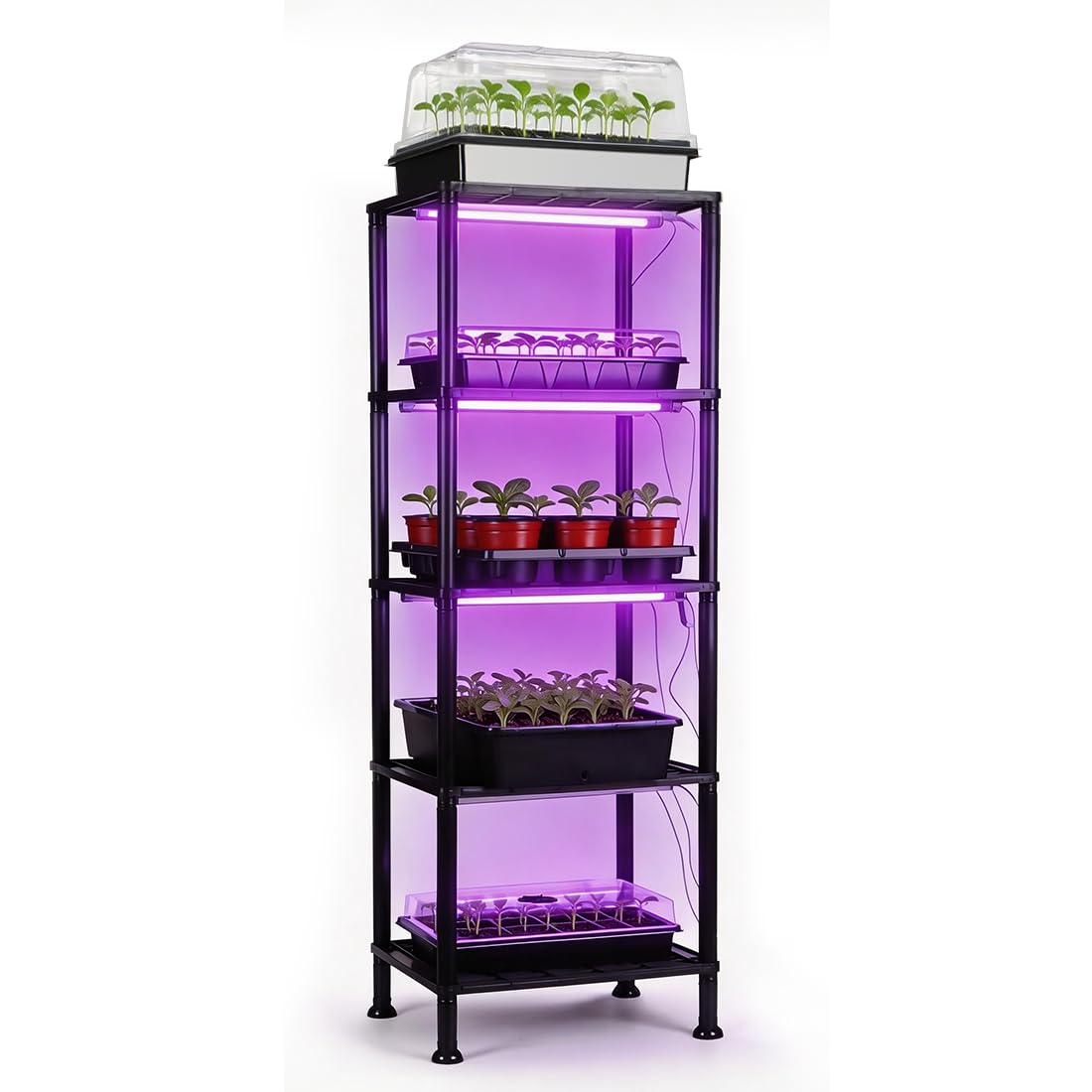 BTPLASTIK Plastic Plant Stand, Universal Plant Seedling Tray Organizer