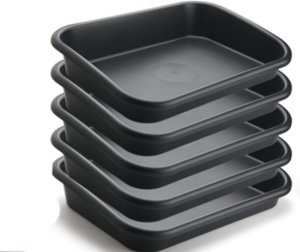 5 Pack Plant Potting Tray- Multifunctional Garden Tidy Tray, 17"x12", Black