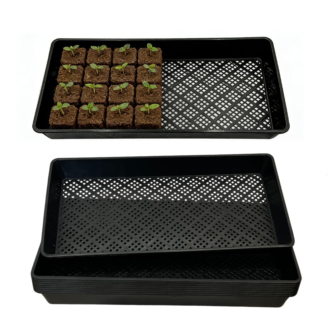 1020 Mesh Tray Soil Blocking Tray 1020 Trays Seedling Starter Trays 5 Pack Black 10x21 Inches for Microgreens Hydroponic