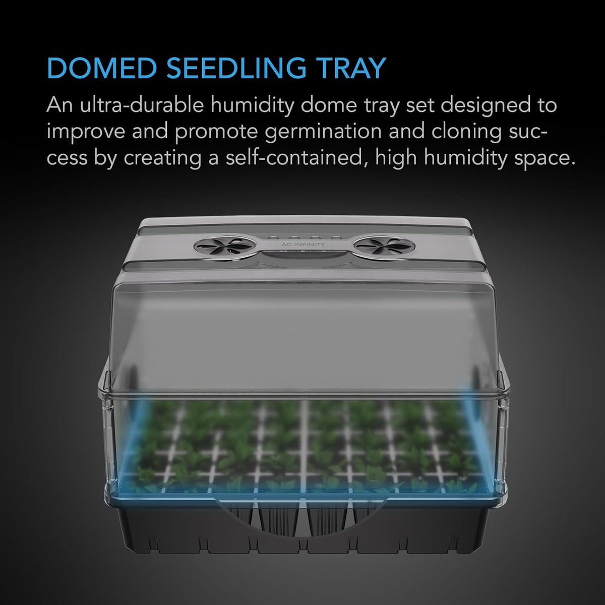 AC Infinity Humidity Dome 5x8, Heavy-Duty 3mm Seed Starter Propagation Kit
