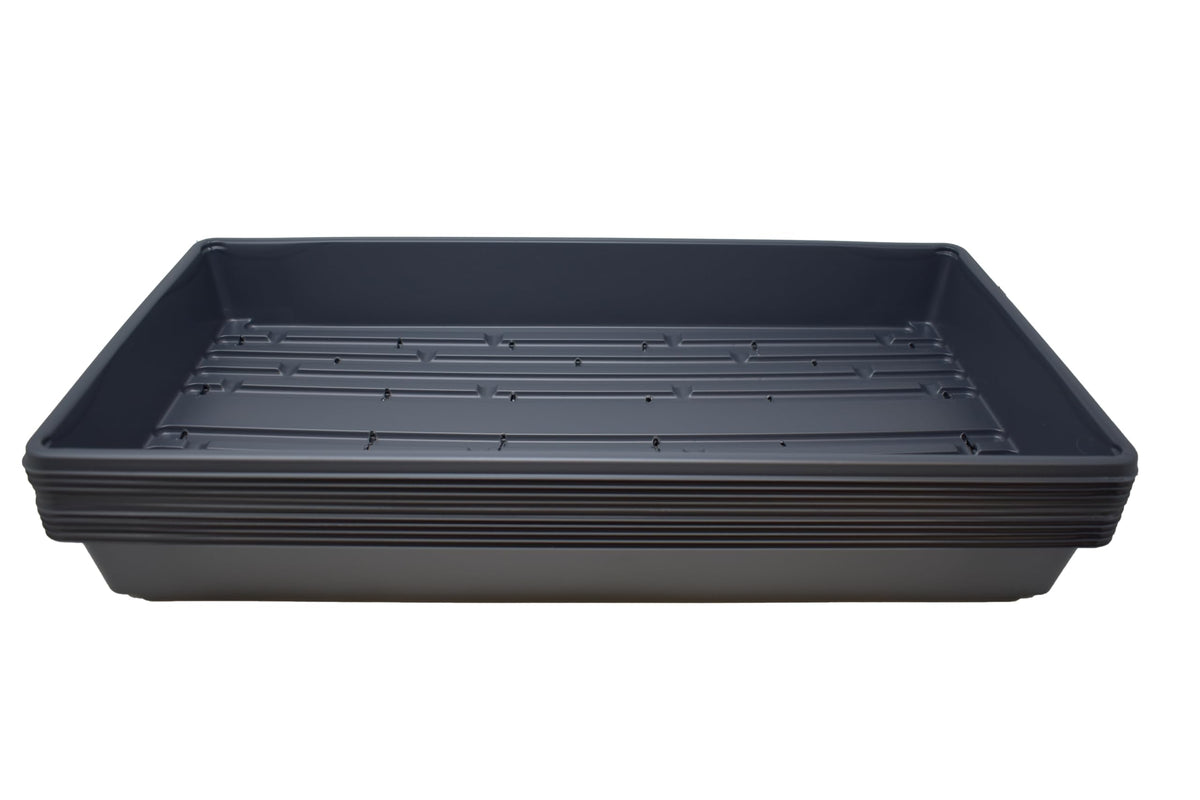 10 Plant Growing Trays (No Drain Holes) - 20" x 10" - Perfect Garden Seed Starter Grow Trays: for Seedlings, Indoor Gardening, Growing Microgreens, Wheatgrass & More - Soil or Hydroponic
