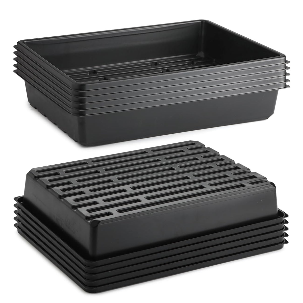 RooTrimmer 54 Cell Seed Starter Trays, 2.8" Deep Plug Tray Seedling for TD377 Nursery Tray, Super Thick Reusable Trays for Easy Transplantation (11.14inch ×14.6 inch, 5-Pack)