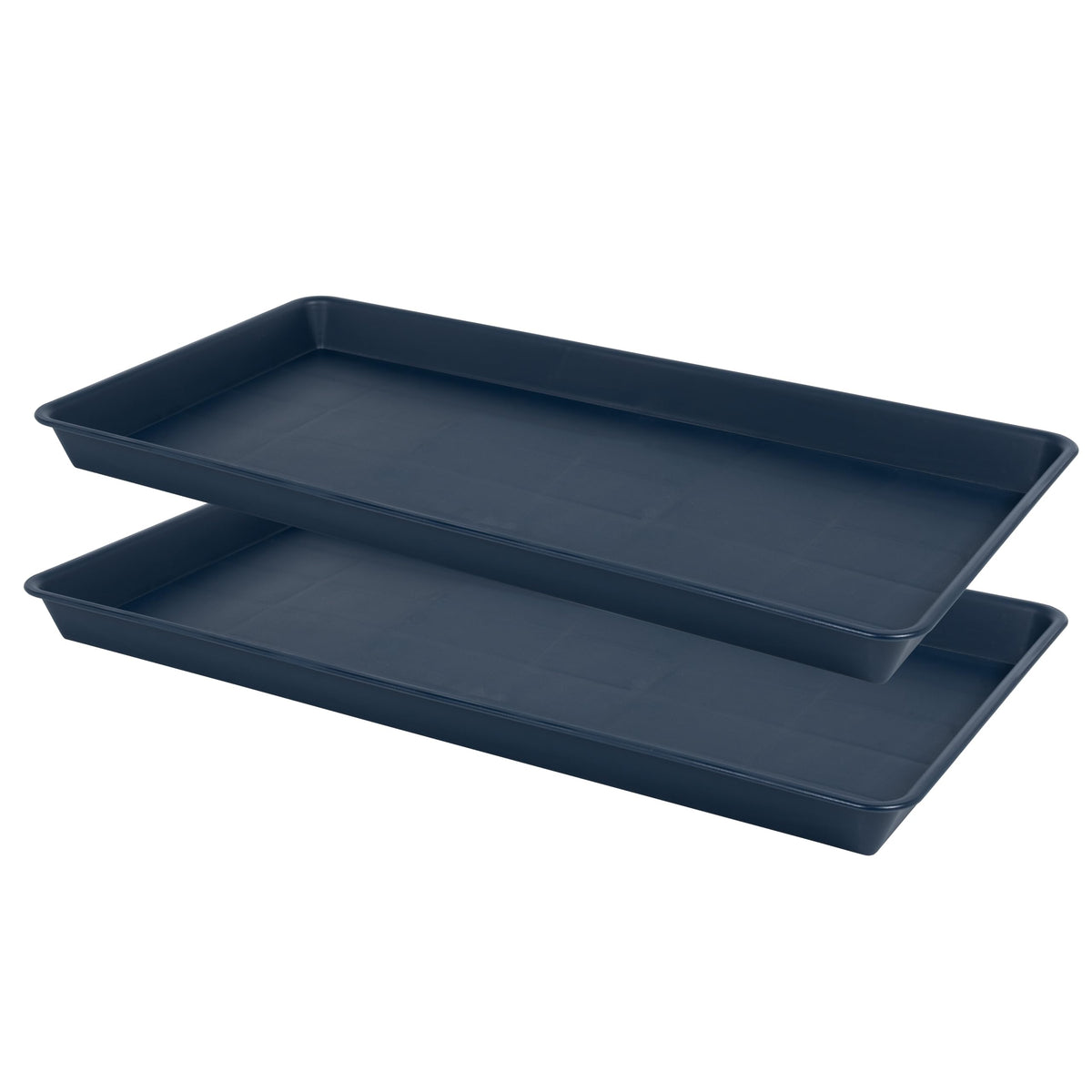 VUWEZ Plant Growing Trays 2 Pack, Plant Tray, 14.5"x11", Heavy Sturdy Plastic Plants Saucer, Seedling Starter Trays, Seed Starter Growing Tray (Black)