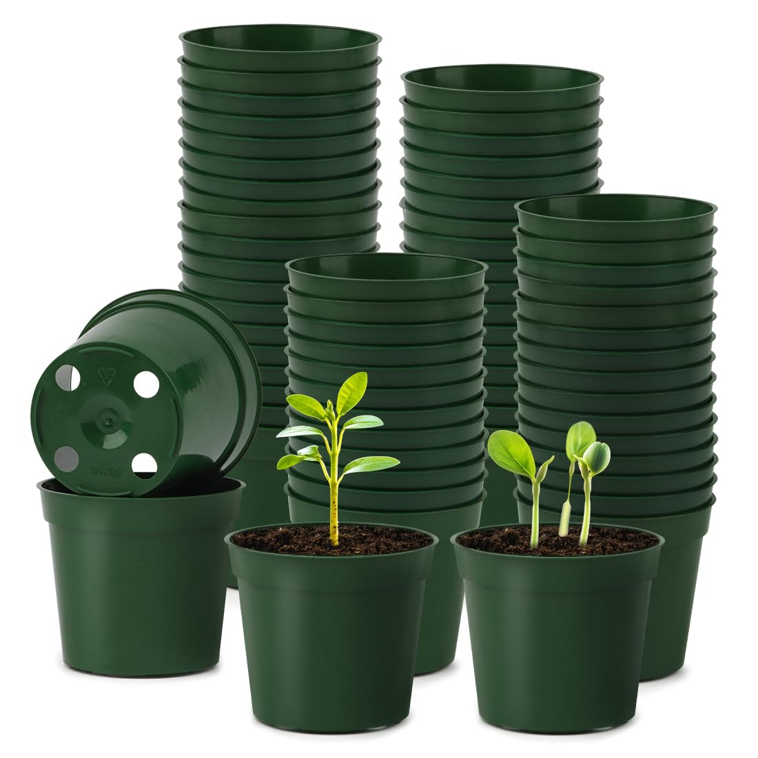 100 Pack 2.5" Clear Nursery Pots for Plants Seeds Starter Germination