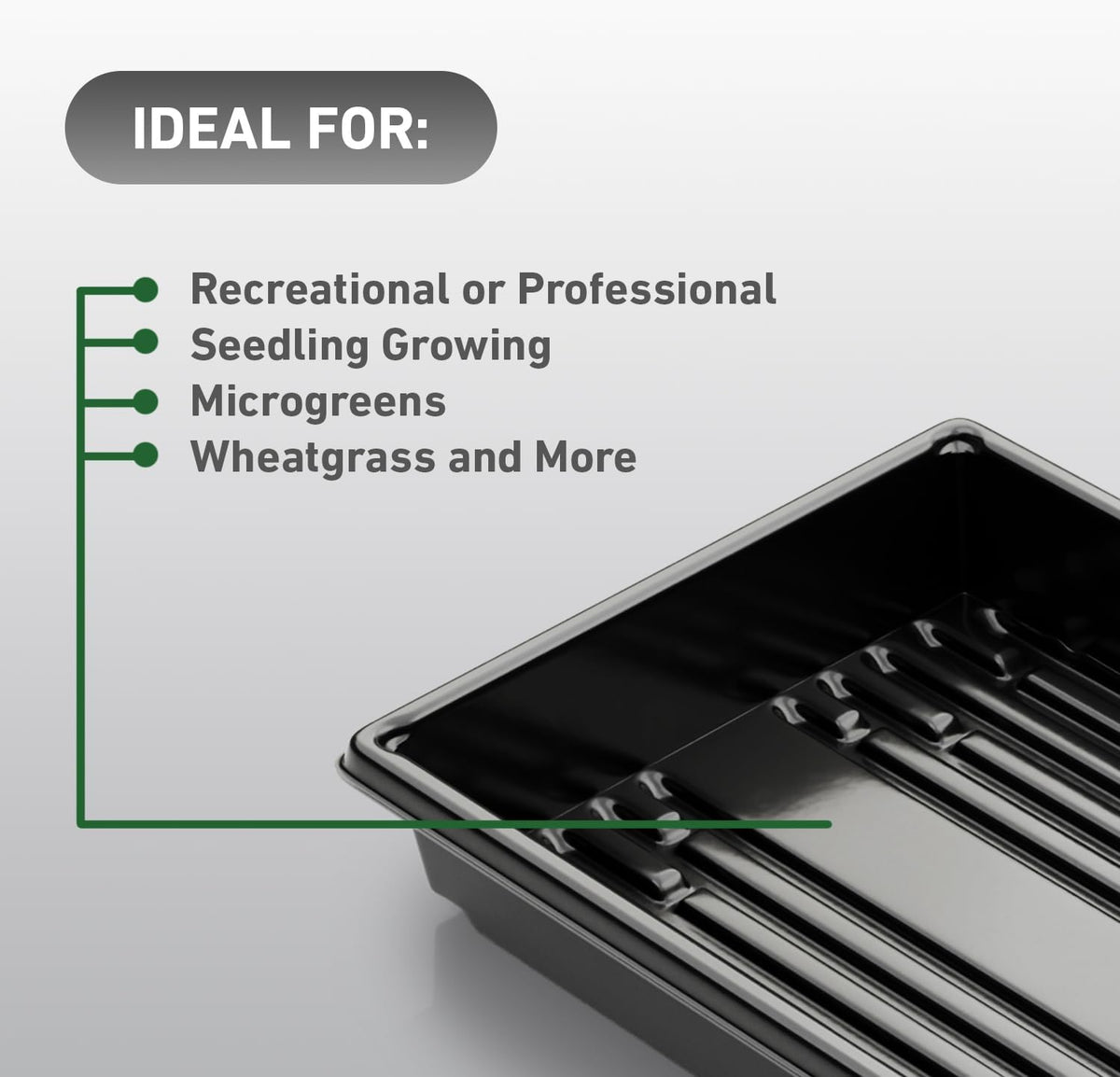 10x20 Inch Black Plastic 10 Pack Plant Propagation Tray No Holes