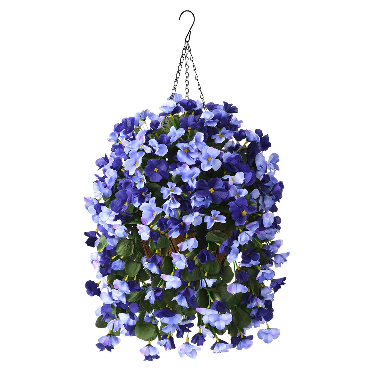INQCMY Fake Flowers with Hanging Basket Realistic Artificial Begonias