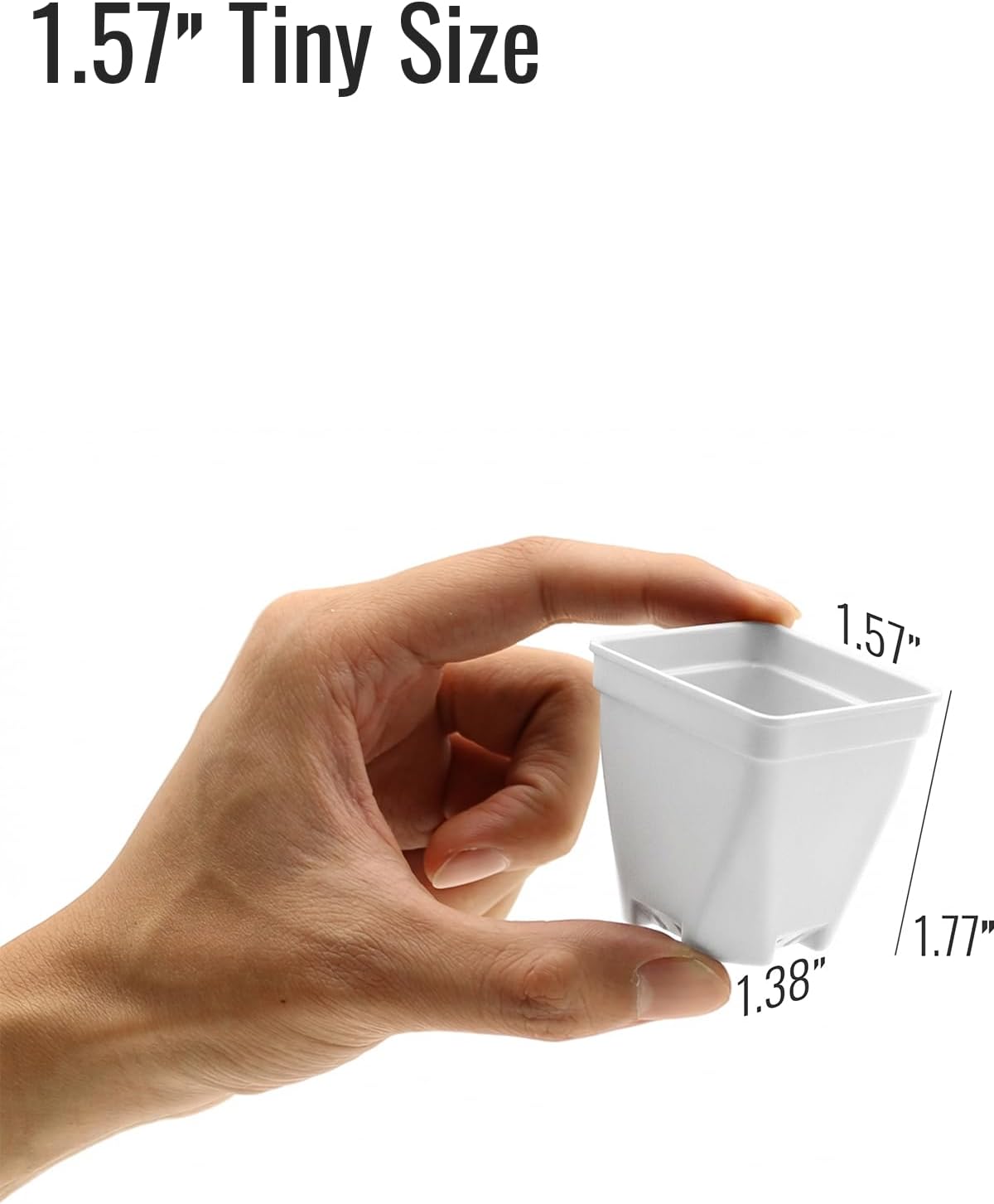 1.5-Inch Nursery Pots, Thick-Walled PP Plastic, for Home, Office & Garden, Seed Starting & Propagation (48, White)