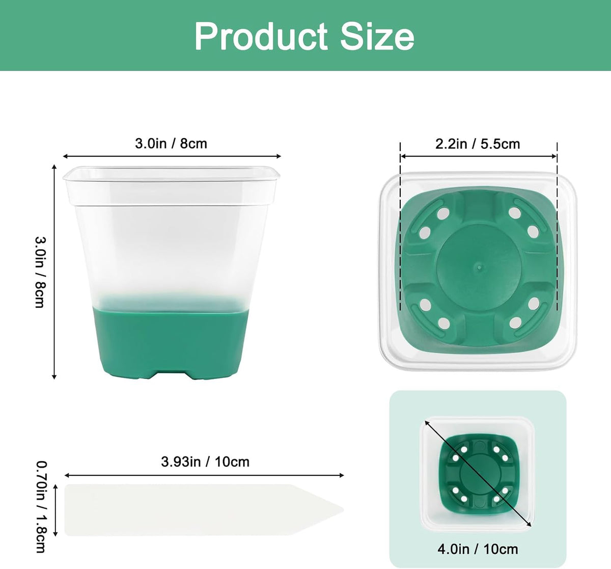 Sankoly 30 Packs Clear Nursery Pots with Plant Labels 3 Inch Plastic Plant Pot with Humidity Domes Silicone Base and Drainage Holes Reusable Seedling Pots