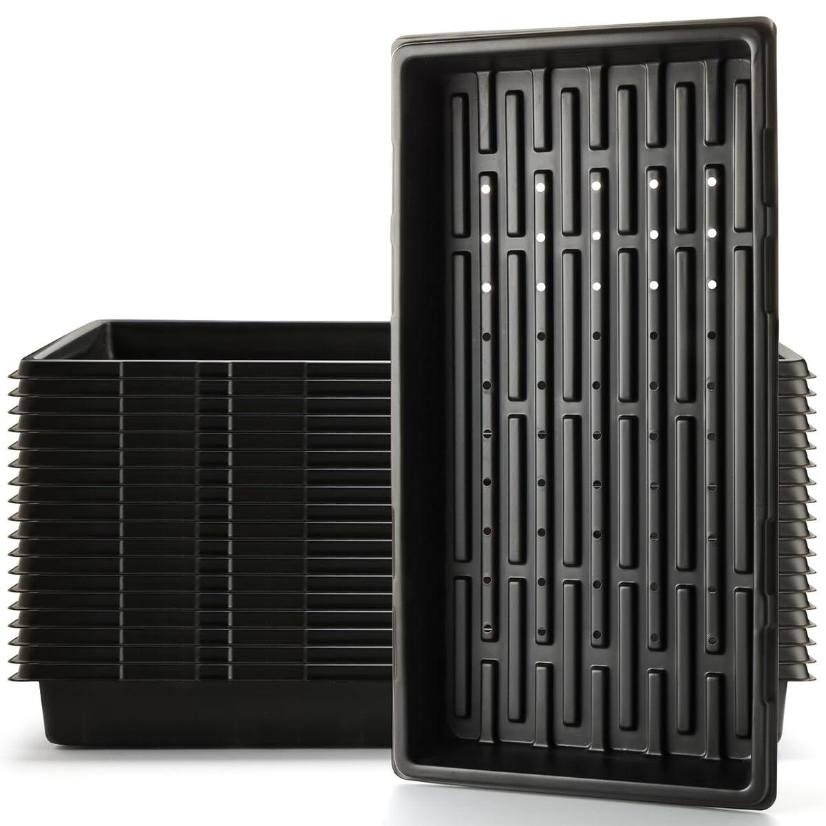 RooTrimmer 10 Pack 1020 Trays, Extra Thick Heavy Duty Seed Starting Trays - No Holes, No Leak, Reusable Propagation Flats for Microgreens, Seedlings, Plant Germination, Fodder and Transplant