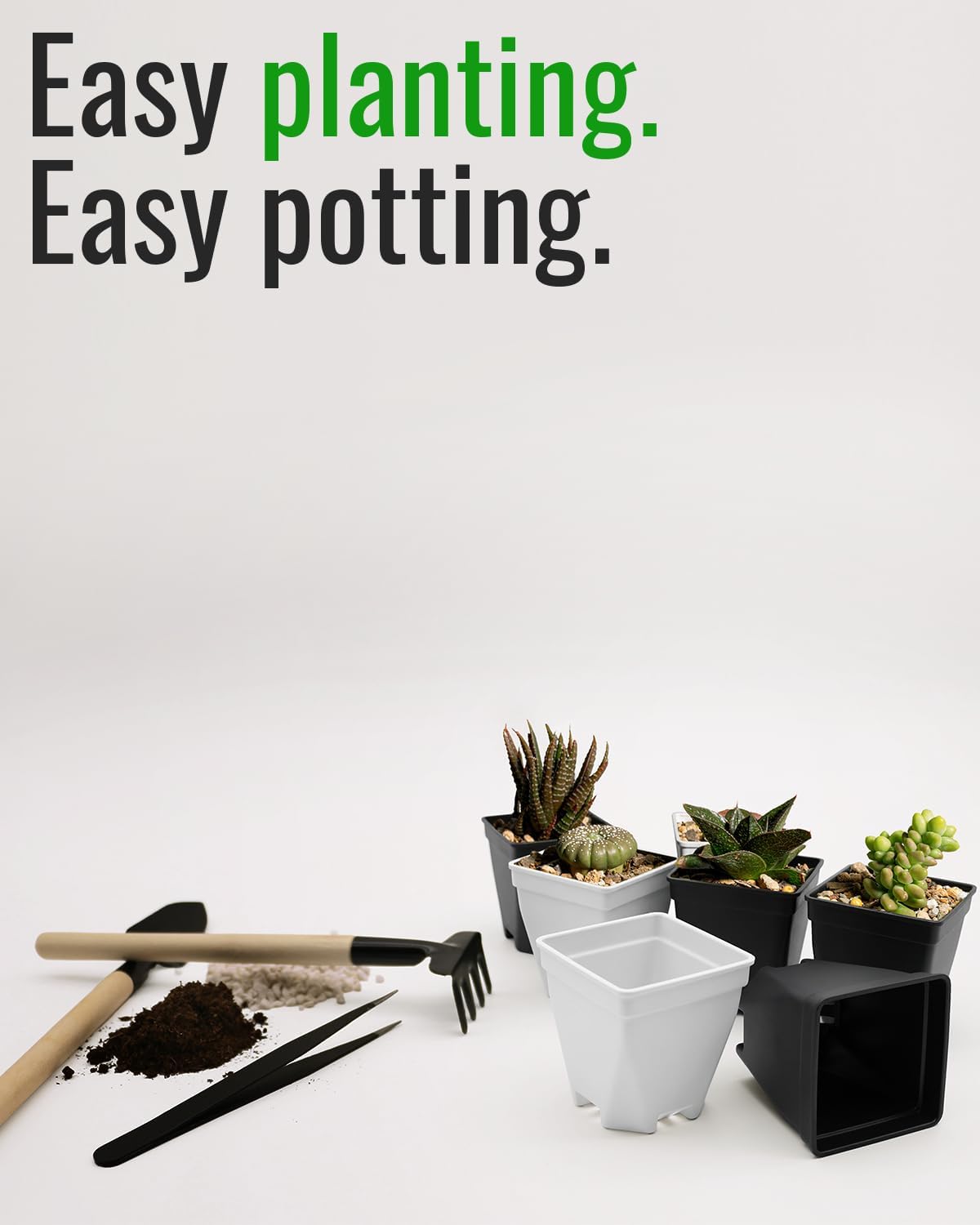 1.5-Inch Nursery Pots, Thick-Walled PP Plastic, for Home, Office & Garden, Seed Starting & Propagation (48, White)