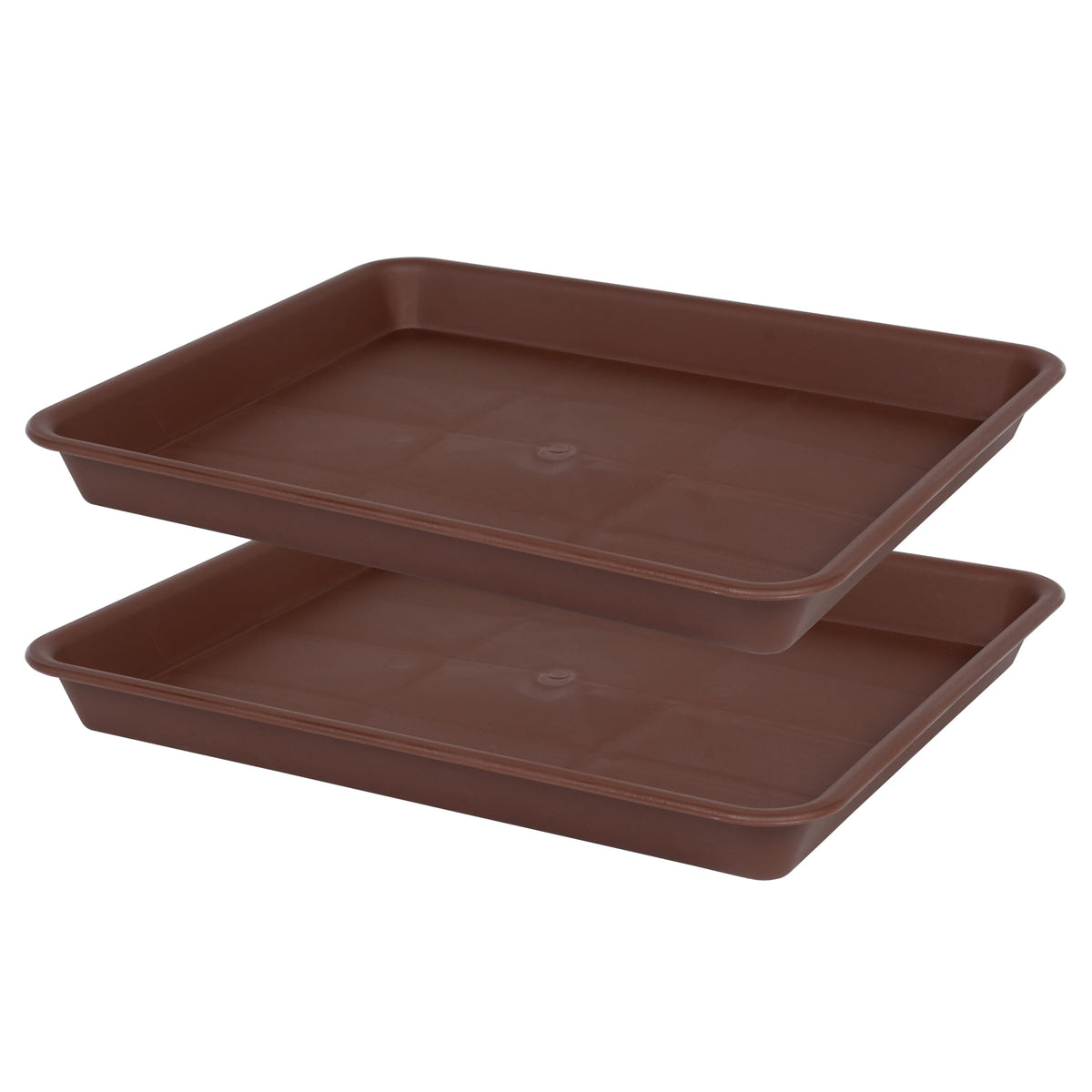 VUWEZ Plant Growing Trays 2 Pack, Plant Tray, 14.5"x11", Heavy Sturdy Plastic Plants Saucer, Seedling Starter Trays, Seed Starter Growing Tray (Black)