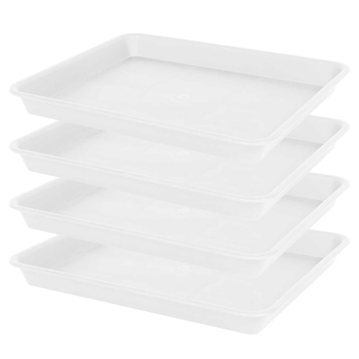 VUWEZ Plant Growing Trays 2 Pack, Plant Tray, 14.5"x11", Heavy Sturdy Plastic Plants Saucer, Seedling Starter Trays, Seed Starter Growing Tray (Black)