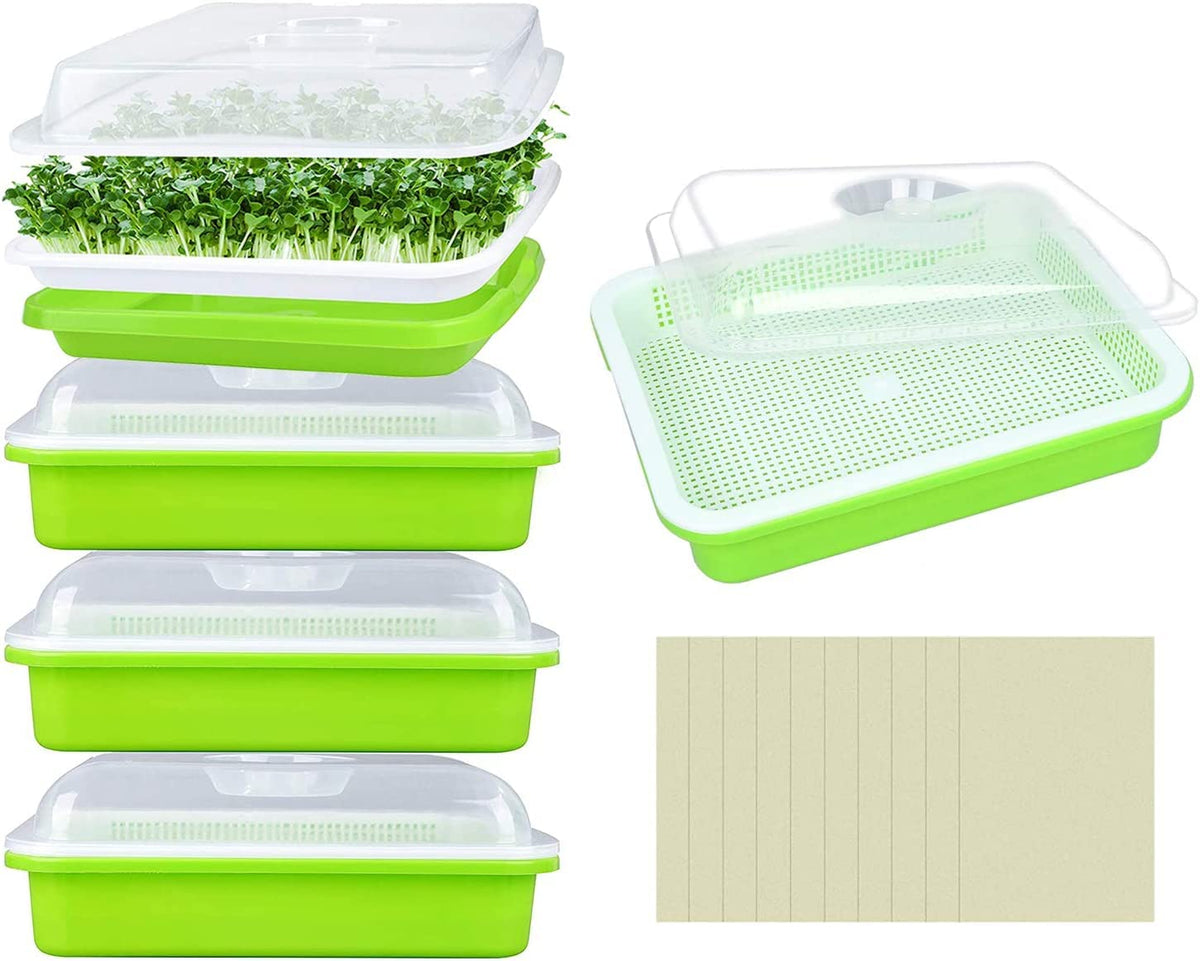 Legigo 10 Pack Seed Sprouter Trays, Microgreens Growing Trays Kit