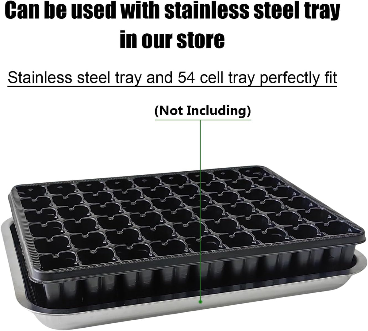RooTrimmer 54 Cell Seed Starter Trays, 2.8" Deep Plug Tray Seedling for TD377 Nursery Tray, Super Thick Reusable Trays for Easy Transplantation (11.14inch ×14.6 inch, 5-Pack)