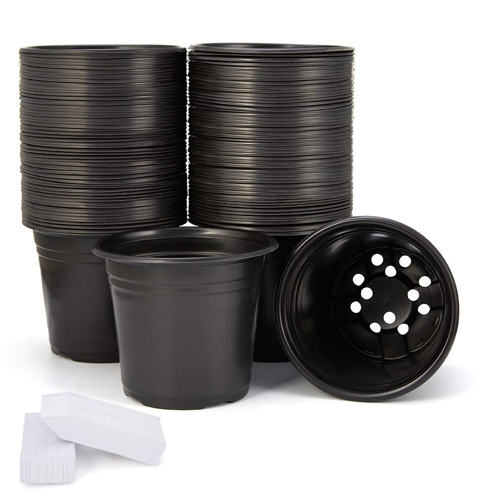 JERIA 50-Pack 1 Gallon Flexible Plant Nursery Pots,Thickened Soft Plastic Seedling Pots,Seed Starting Pot Flower Plant Container for Succulents，Seedlings