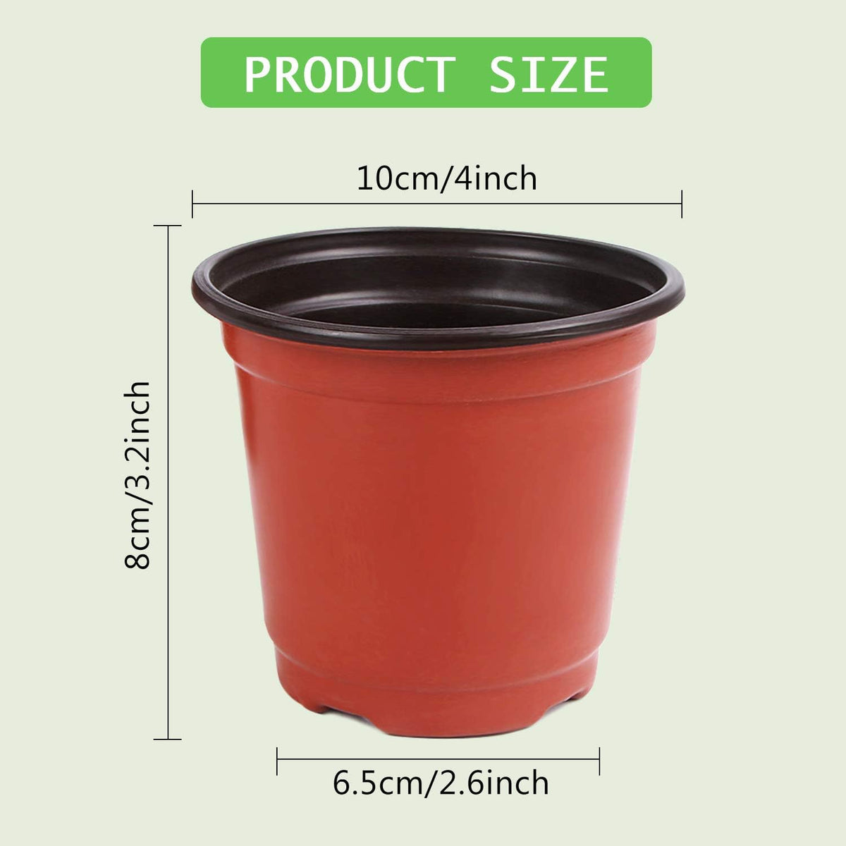 Augshy 220Pcs 4 Inches Plastic Plant Nursery Pots Seed Starting Containers