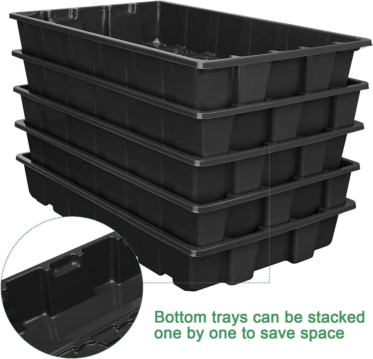 MIXC 5 Pack Seed Starter Tray, 200Cell Mini Propagator Greenhouse Grow Kit