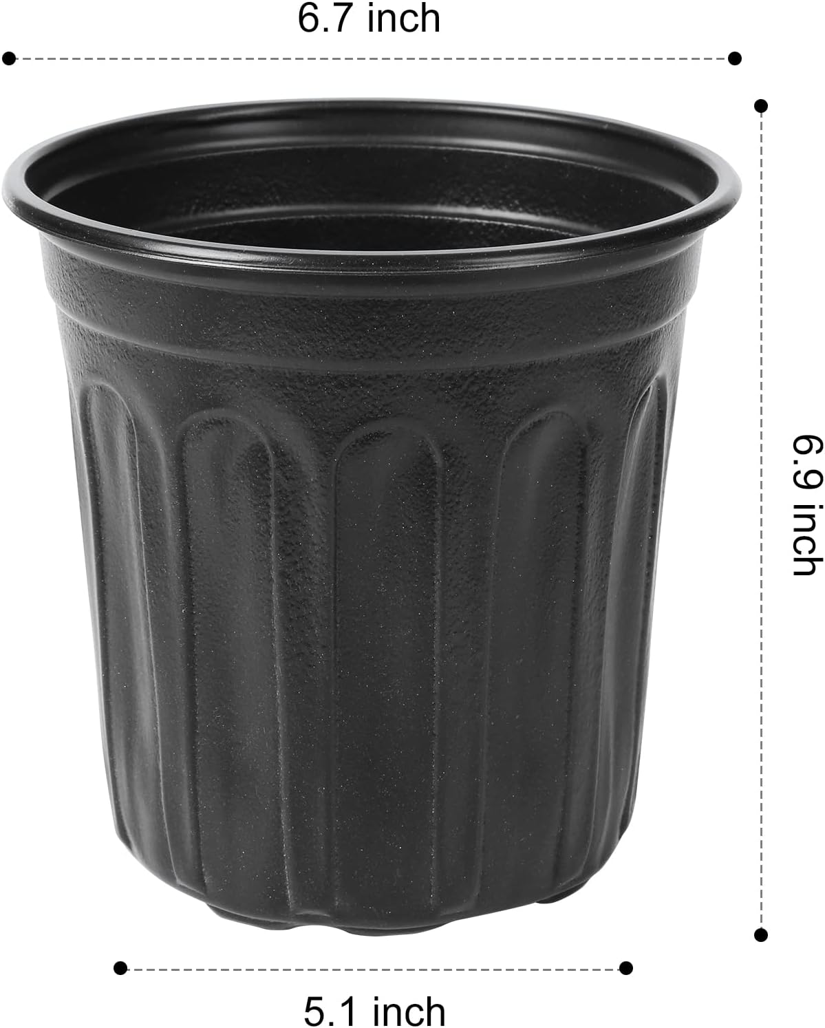 JERIA 50-Pack 1 Gallon Flexible Plant Nursery Pots,Thickened Soft Plastic Seedling Pots,Seed Starting Pot Flower Plant Container for Succulents，Seedlings