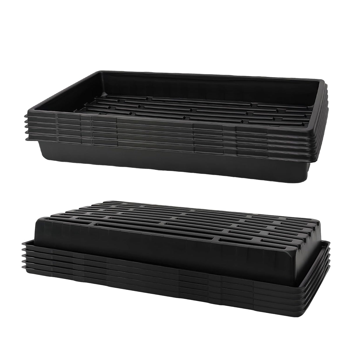 RooTrimmer 10 Pack 1020 Trays, Extra Thick Heavy Duty Seed Starting Trays - No Holes, No Leak, Reusable Propagation Flats for Microgreens, Seedlings, Plant Germination, Fodder and Transplant