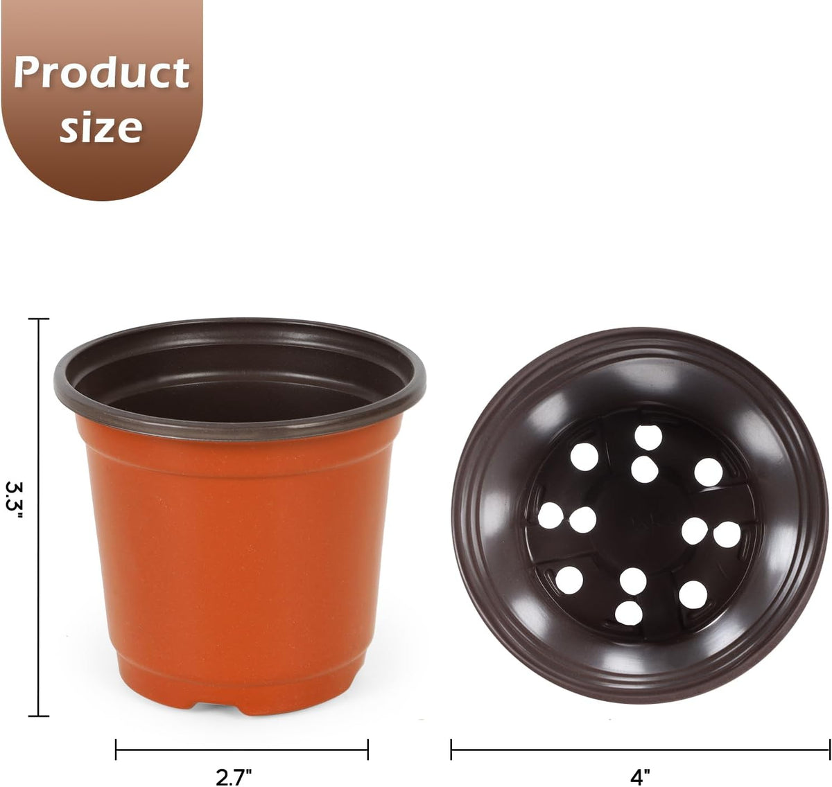 4 Inch 300 Pack Plastic Nursery Pots with Drainage Holes with 300pcs Labels