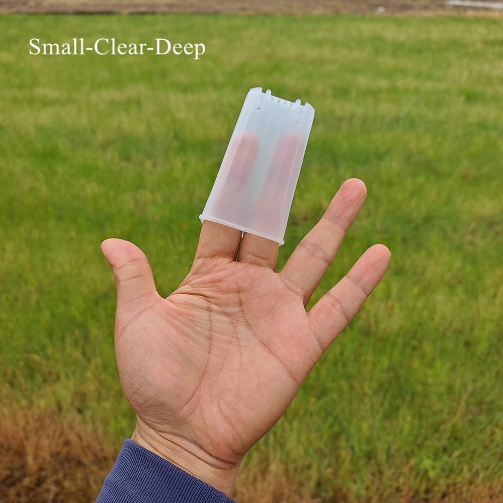 60 Pack 1.95 Inch Tiny Clear Plastic Square Nursery Pot