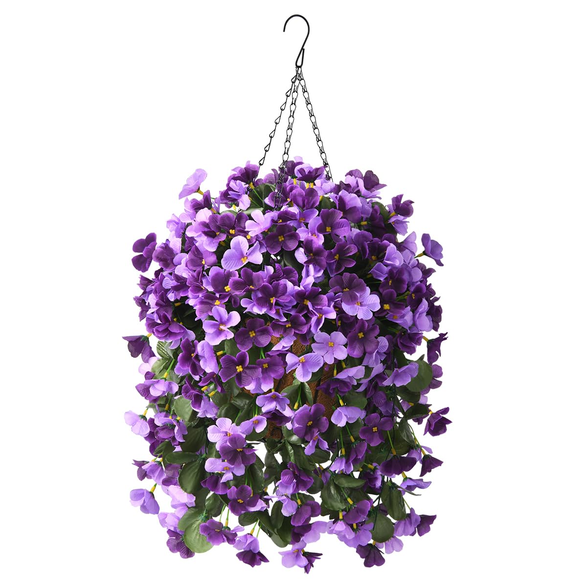 INQCMY Fake Flowers with Hanging Basket Realistic Artificial Begonias