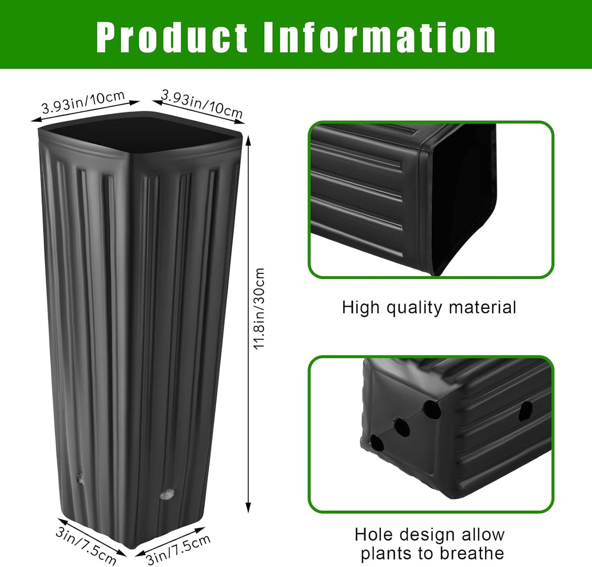 Nuenen Tall Tree Pot, Plastic Deep Nursery Pots