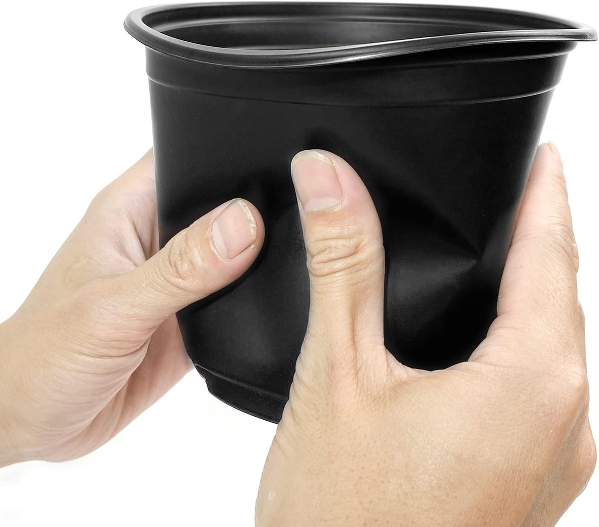 RAOOKIF 100 Pack Nursery Pots, 6 Inch Plastic Plant Pots with Drainage Holes, Black Garden Flower Pots for Transplanting, Succulents, Cuttings, Seedlings (6inch,100pcs)