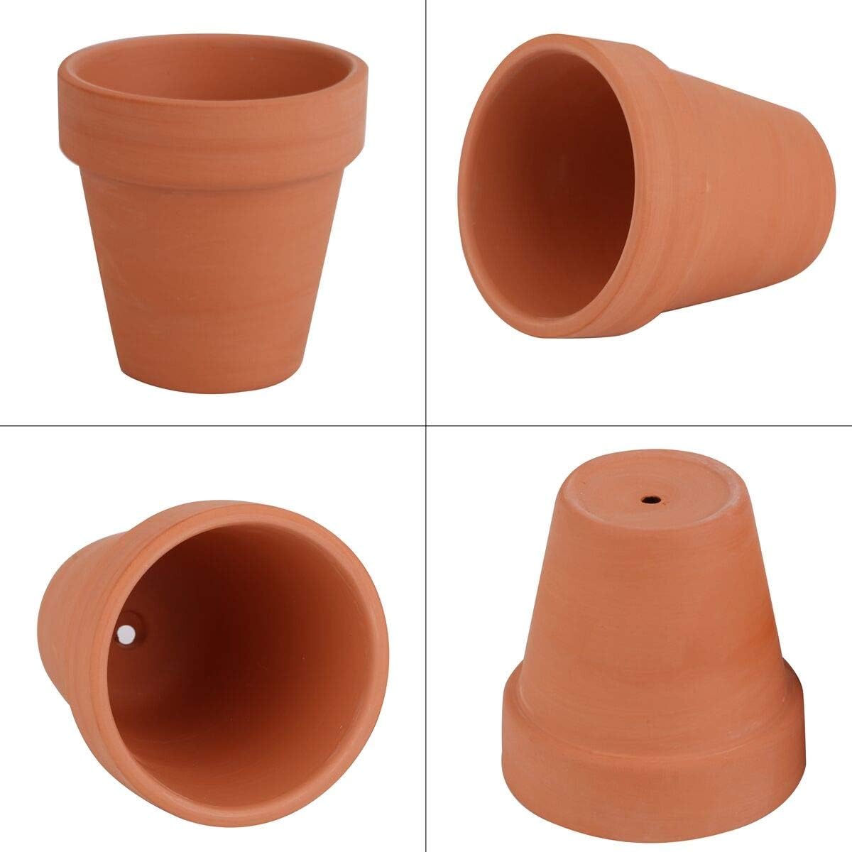 FCFKUK 24pcs Mini Clay Pots, 2.5'' Terracotta Pottery Planters, Cactus Flower Succulents Nursery Pots, with Drainage Hole, for Indoor/Outdoor