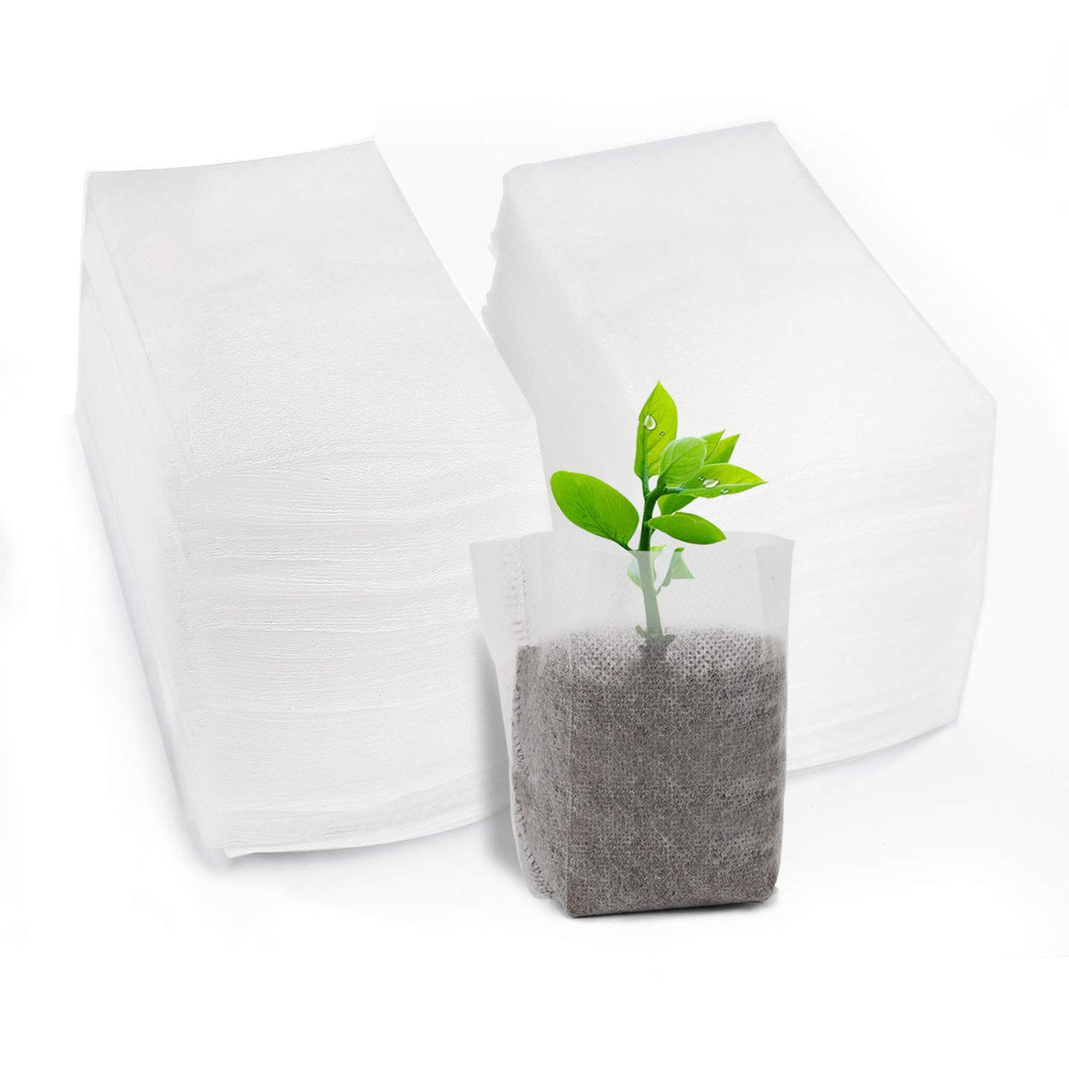 100pcs Nursery Bags for Plants - 7.87x13.77 inches Breathable Plant Grow Bags, Fabric Grow Seedling Pots for Vegetable, Fruit, Flower