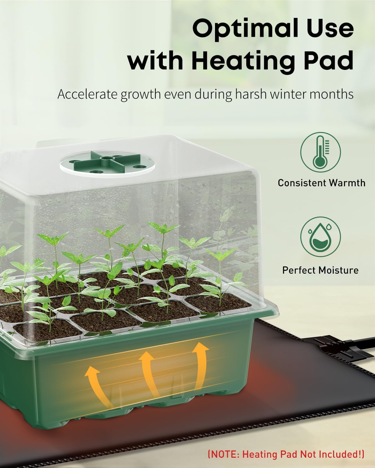 Pawfly 10 Pack Seed Starter Kit, 120 Cells, Seed Starter Trays
