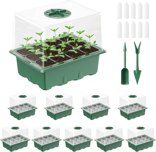 Pawfly 10 Pack Seed Starter Kit, 120 Cells, Seed Starter Trays