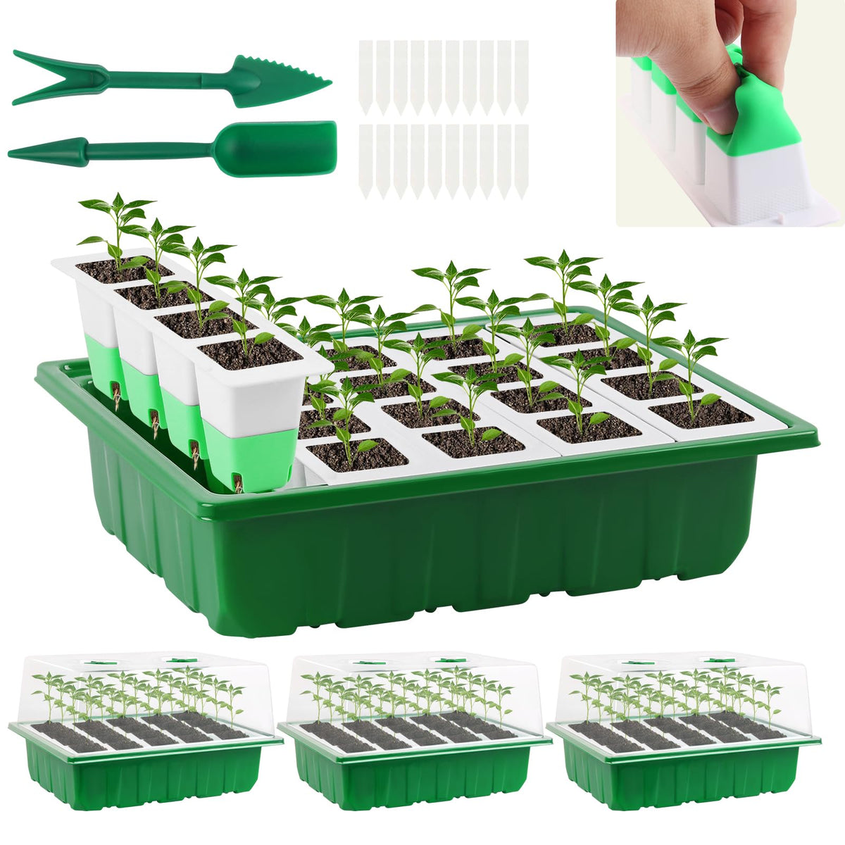Sondiko Seed Starter Tray with Soft Silicone Cells, 80-Cell Starter Kit