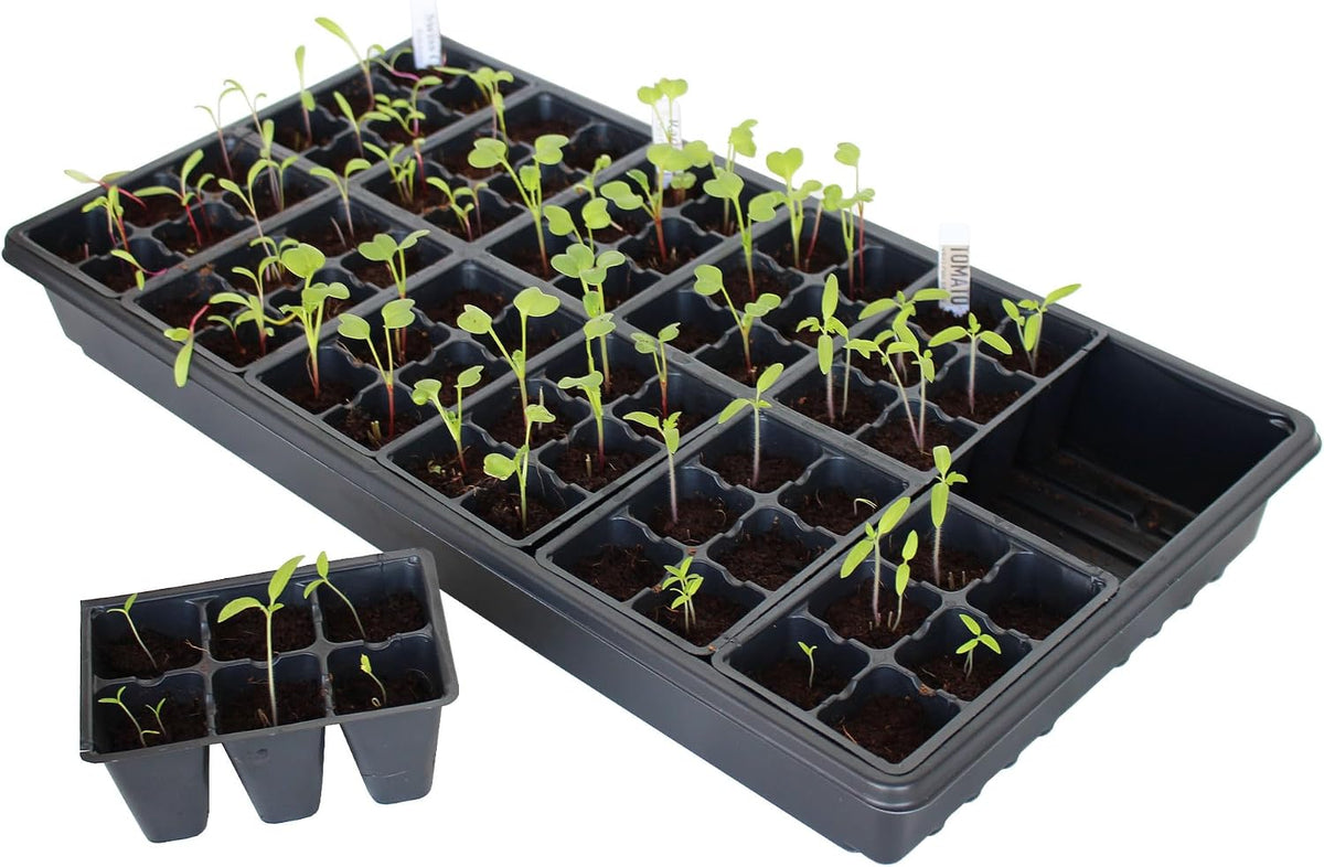 Handy Pantry Black Plastic Garden Tray Inserts – 10 Sheets, 72 Planting Pot Cells Each – 2x3 Nested x12 Configuration – Ideal for Nursery, Greenhouse, Seed Starting, and Vegetable Gardening
